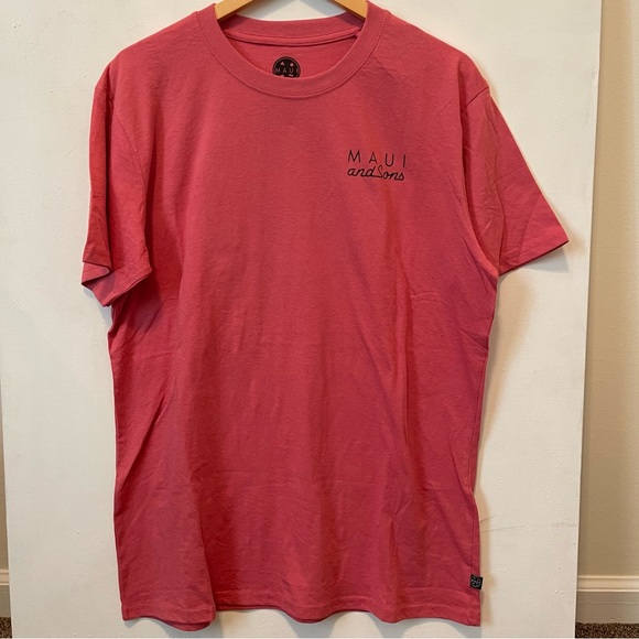 Maui & Sons “Cookie Logo” t-shirt (Deep Coral) - Picture 1 of 6